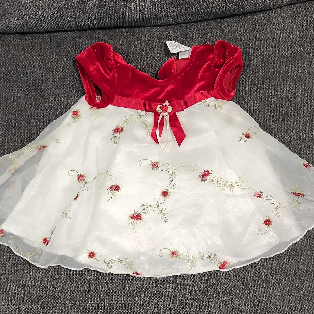 Starting Out Red and White Baby Dress